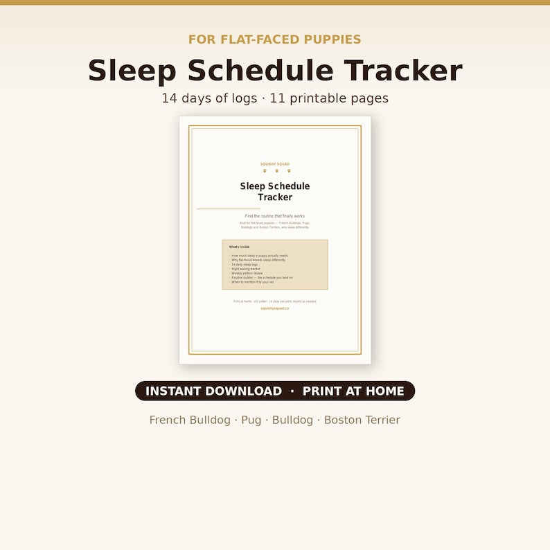 French Bulldog Puppy Sleep Schedule Tracker cover
